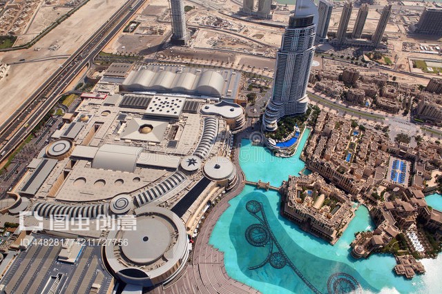 迪拜,迪拜市中心的俯视图Dubai, the top view on Dubai downtown